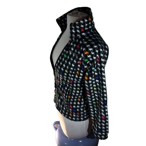 Columbia Zip up Fleece, Fits a Small woman, but Youth 10/12 dopamine houndstooth - Picture 5 of 8